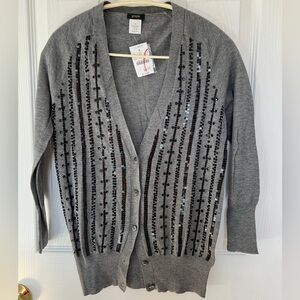 Jcrew Gray Sequin Cardigan Sz: Small
